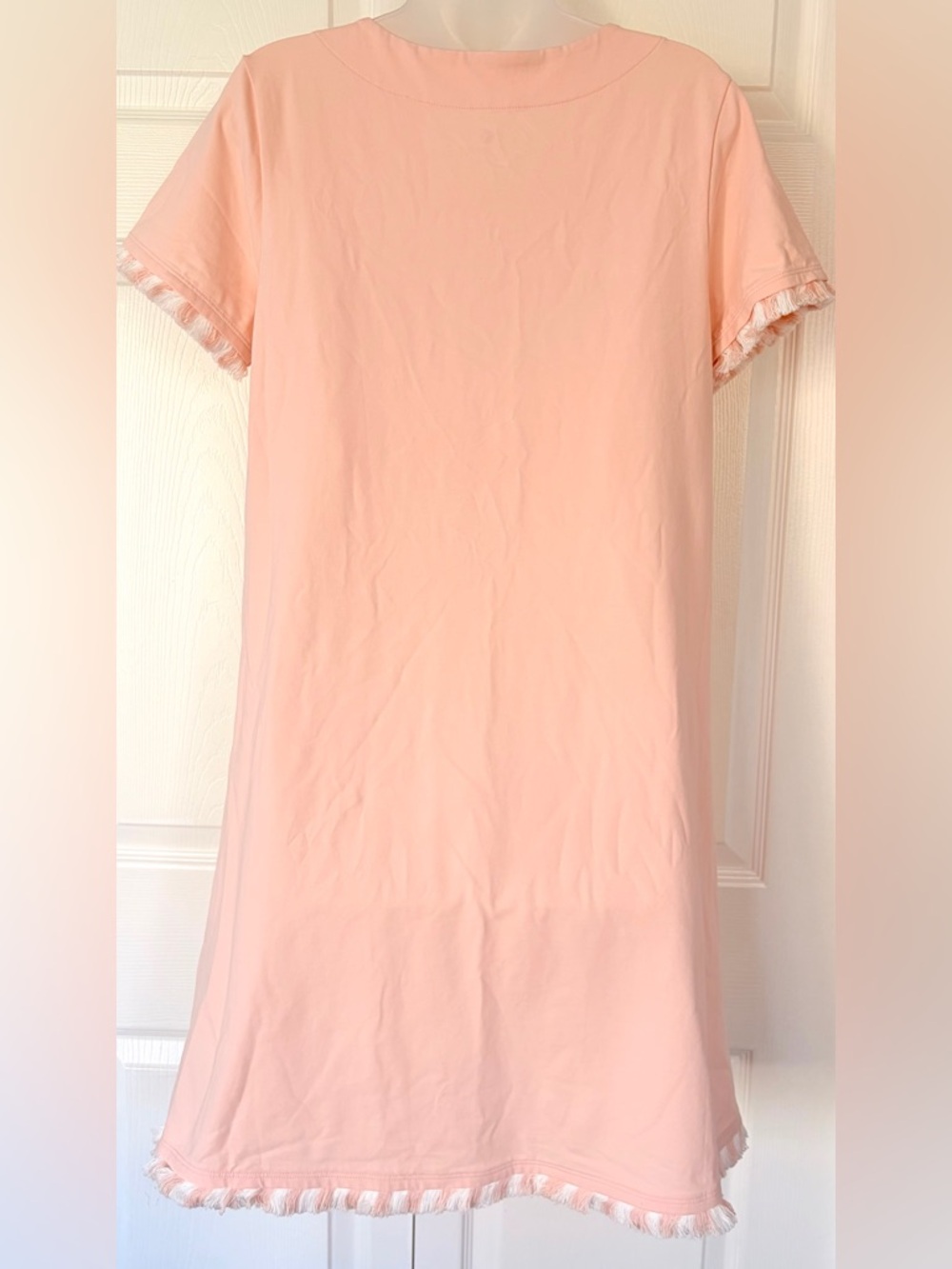 Spartina 449 Dress Island Fringe Dress Women’s Short Sleeve Pale Blush Large - Picture 5 of 15